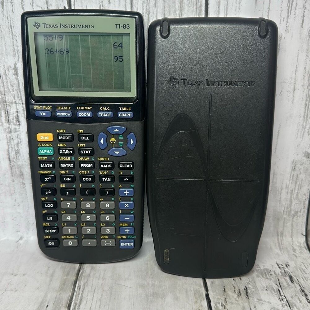 Texas Instruments TI-83 Graphing Calculator T1-83 W/ Cover Tested READ